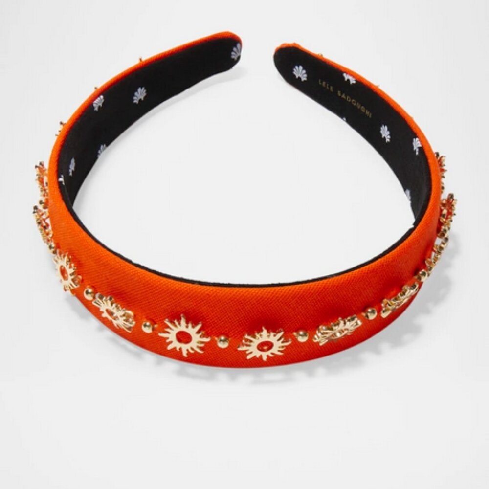 Lele Sadoughi Bessette Sunny Headband in Fire 600 NWT